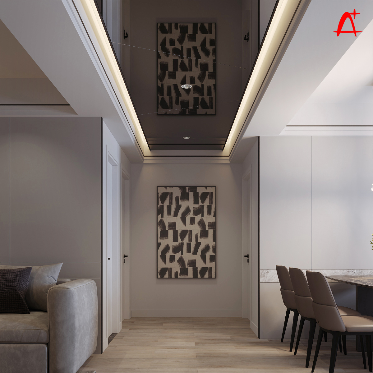 Trần ốp k&iacute;nh tăng cảm gi&aacute;c chiều cao v&agrave; độ tho&aacute;ng